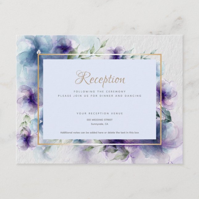 Blå violett transiktomorenfärgare tilläggskort (Framsida)