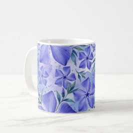 Blå-Violetta Vinca-blommor Kaffemugg
