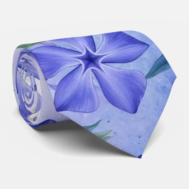 Blå-Violetta Vinca Blommor Slips (Rullad)