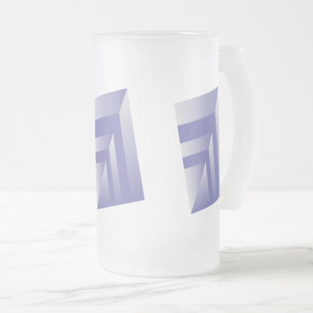 Blå violettskuggor frostat ölglas (Framsida höger)