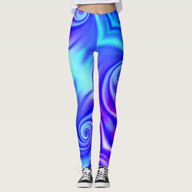 blå virvel-läggsäckor leggings (Framsida)