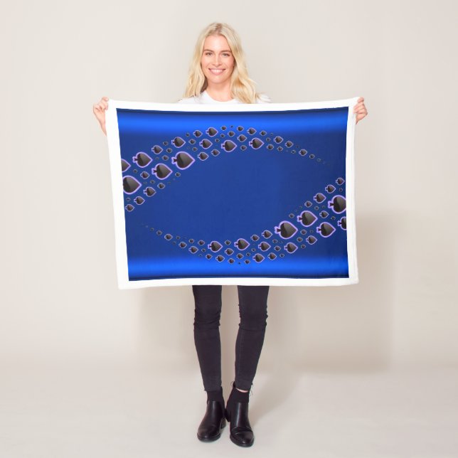 Blå Virvel Spader Mönster Fläskfilt Blanket Fleecefilt (På plats)