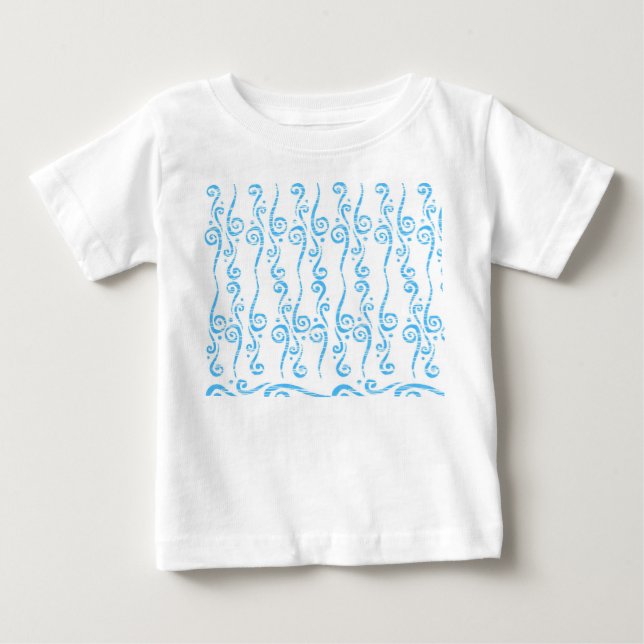 Blå virvlar Baby t-shirt  (Framsida)