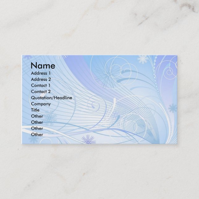 blå visitkort (Framsida)