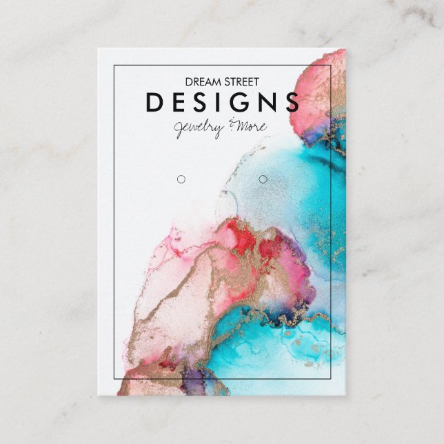 Blå Visning för  av färgen Guld vid avläsning Visitkort (Framsida)