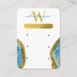 Blå Visning för  av  för vattenfärg, marble Guld Visitkort