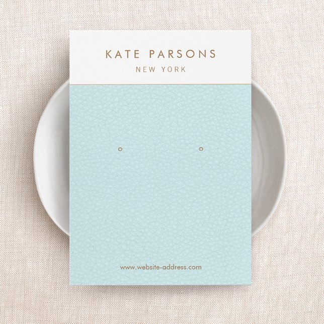 Blå Visning för juvelyr i läder Visitkort (Skapare uppladdad)