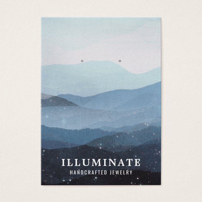 Blå Visning-kort för berg Visitkort (Framsidan)