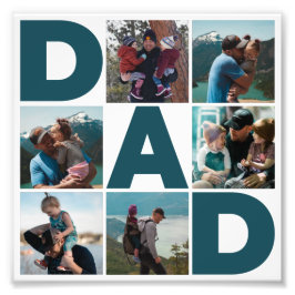 Blå & Vit 6 Foto Collage Pappa Foto Förstoring