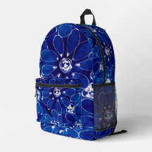 Blå vit Abstrakt Blommigt Blommor Blommor