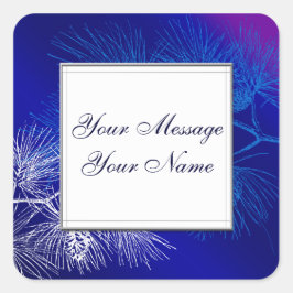 Blå vit Anpassningsbar - Stickers Fyrkantigt Klistermärke