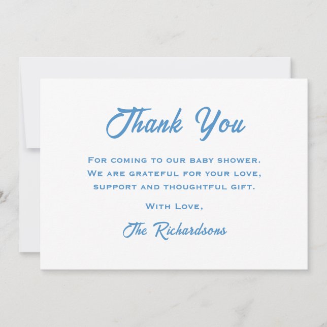 Blå vit babyskor, Roligt Trendig Äventyr Awaits Tack Kort (Framsida)