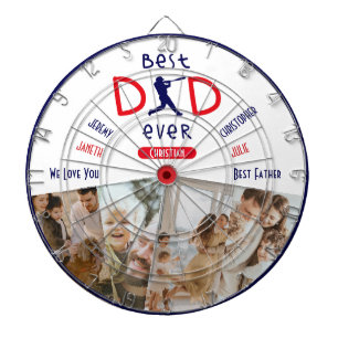 Blå vit bästa Pappa någonsin Coola Modern Fars dag Darttavla