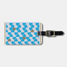 Blå, vit bayersk mönster.