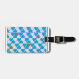 Blå, vit bayersk mönster. bagagebricka