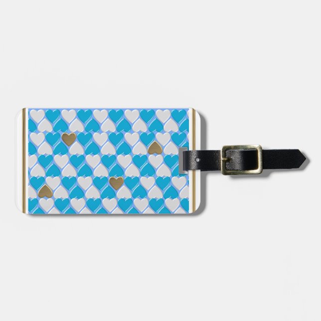 Blå, vit bayersk mönster. bagagebricka (Horisontell Framsida)