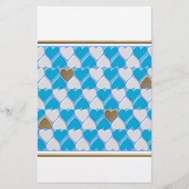 Blå, vit bayersk mönster. brevpapper