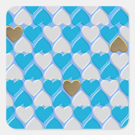 Blå, vit bayersk mönster. fyrkantigt klistermärke