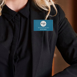 Blå vit blå Logotyp för medarbetarpersonal