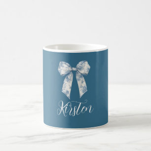 Blå Vit Blommig Slöja Kaffemugg