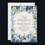 Blå vit Blommigt 60:e kallopad födelsedag Inbjudningar<br><div class="desc">Elegant marin och dammblått med vit vattenfärgsblått blommigt 60 födelsedagsfester skalad till kant för kvinnor. Den här inbjudan är designad för en 60-årsdag men kan anpassas för alla i alla åldrar. Kontakta mig om du behöver hjälp med dina anpassningar eller om du vill begära ytterligare matchning eller samordning av Zazzle-produkter...</div>