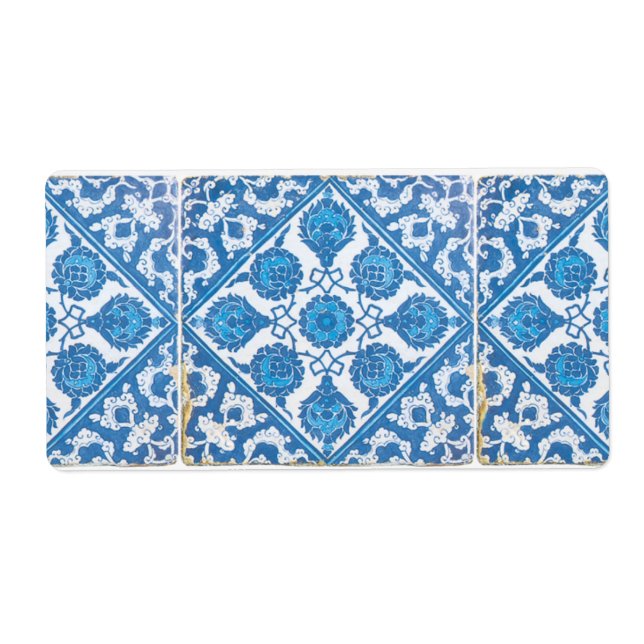 Blå vit deltkornrosetikett fraktsedel (Framsidan)