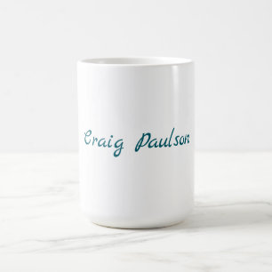 Blå vit ditt namn Unik Speciell Minimalist Kaffemugg