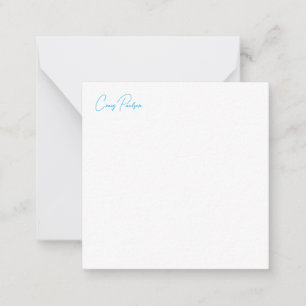 Blå vit ditt namnkalligrafi - unik minimalistisk anteckningskort
