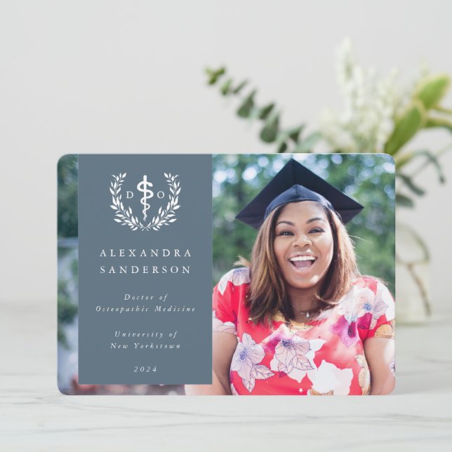 Blå+Vit Doktor i fotopatent Meddelande (Stående Fram)