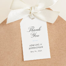 Blå Vit Elegant Bröllop Tacksamhet