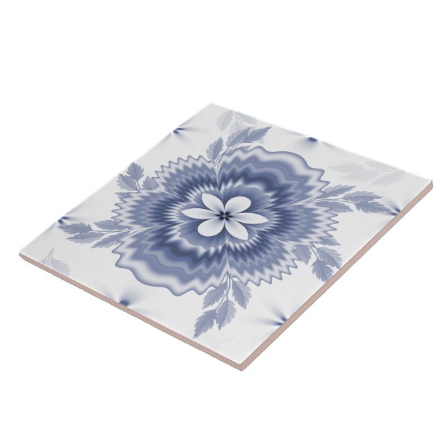 Blå vit Färg Flower Mönster Kakelplatta (Sidan)