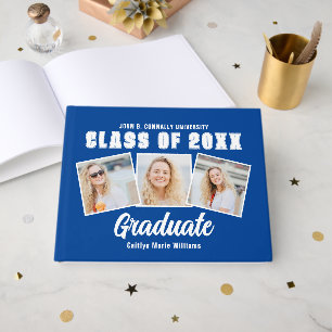 Blå Vit Foto Klass 2026 Examen Gästböcker
