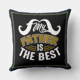 Blå vit Guld-typografi Lycklig Fars dag Kudde