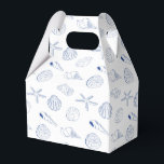 Blå vit Hand plockade Seashells Beach-sommaren Presentaskar<br><div class="desc">Ett dekorativt sommartema för hand plockade blå och vit snäcka. En illustrerad design av blå segelceller och stjärnfisk som är perfekt för sommardekoration,  temapartyn på stranden och personliger. Denna snäcka är perfekt för alla som kärlek nautiska teman,  havet,  stranden och hand plockade illustrationer.</div>