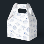 Blå vit Hand plockade Seashells Beach-sommaren Presentaskar<br><div class="desc">Ett dekorativt sommartema för hand plockade blå och vit snäcka. En illustrerad design av blå segelceller och stjärnfisk som är perfekt för sommardekoration,  temapartyn på stranden och personliger. Denna snäcka är perfekt för alla som kärlek nautiska teman,  havet,  stranden och hand plockade illustrationer.</div>