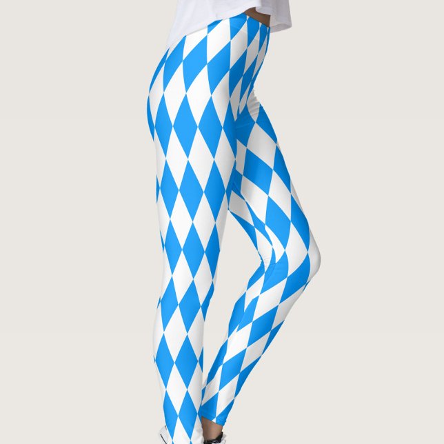 Blå vit Harlequin-Checkers Leggings (Skapare uppladdad)