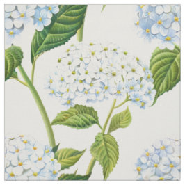 Blå Vit Hortensia Botanisk Mönster Tyg