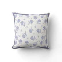Blå & Vit Hortensia Botanisk Toile-mönster