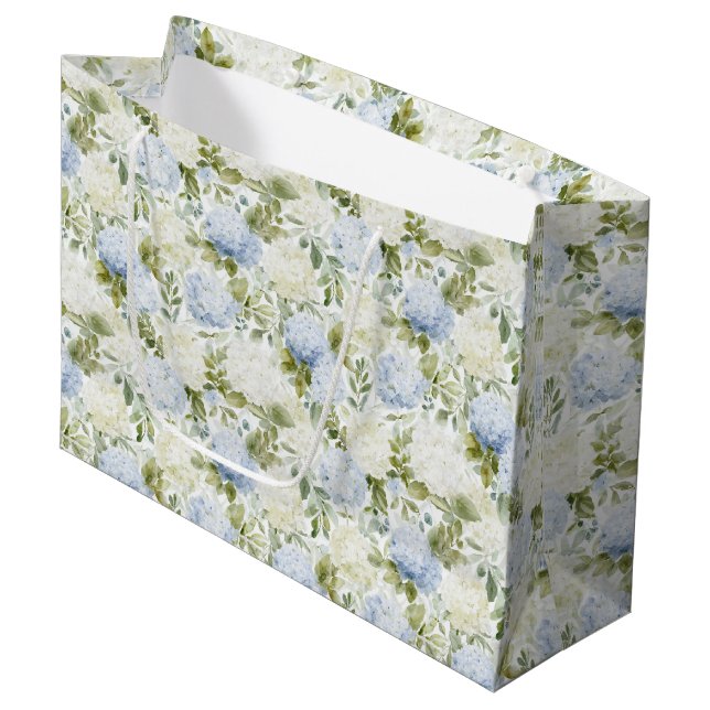 Blå Vit Hortensia Romantisk Blommig Bröllopsdusch (Framsidan Vinklad)