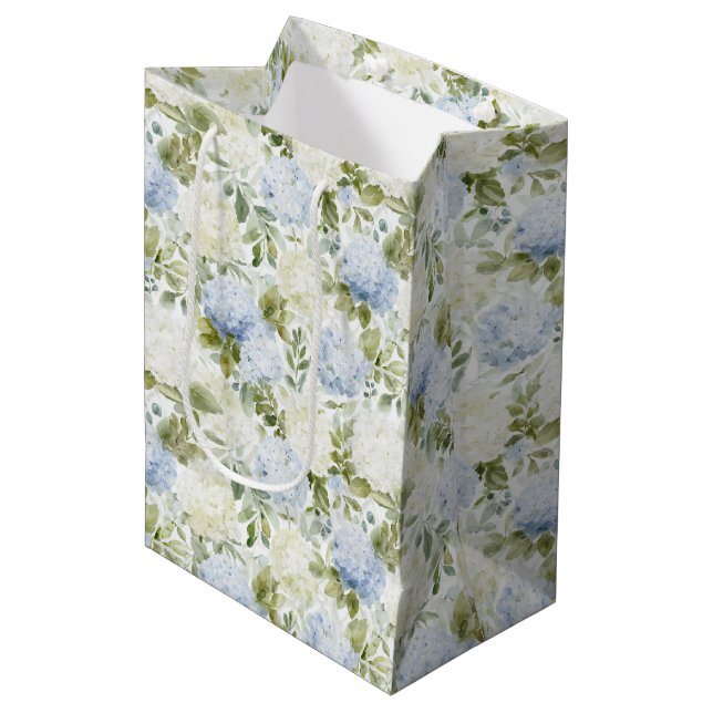 Blå Vit Hortensia Romantisk Blommig Bröllopsdusch (Framsidan Vinklad)