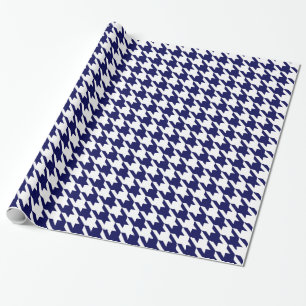 Blå vit houndstooth presentpapper