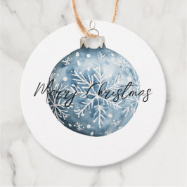 Blå vit jul Snöflingor Ornament Gåvor Etiketter