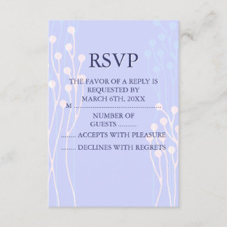 Blå & Vit Kvist Design RSVP OSA Kort