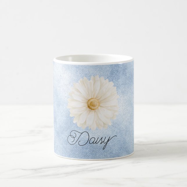 Blå Vit Margareta Blomma Kaffemugg (Center)