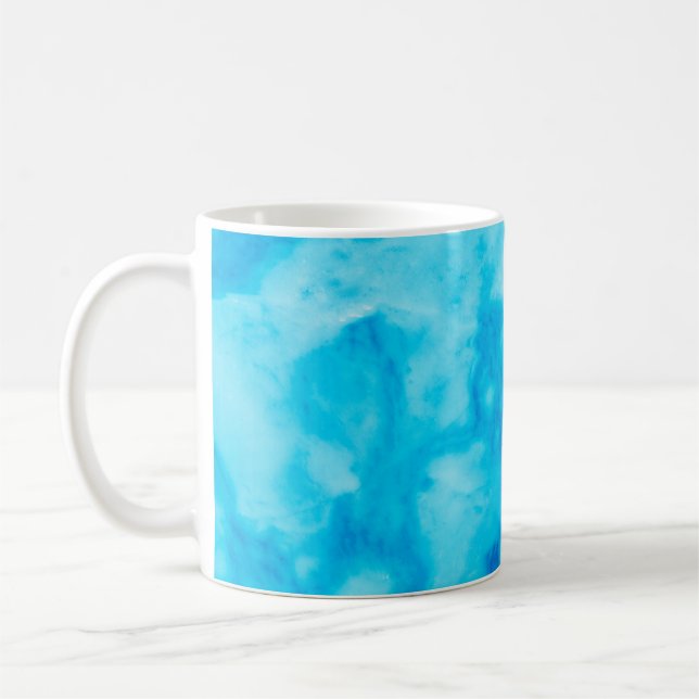 Blå vit marmor struktur med naturlig patenterabb kaffemugg (Vänster)