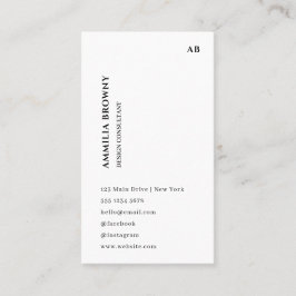 Blå Vit | Minimalistisk Modern Vertikal Design Visitkort