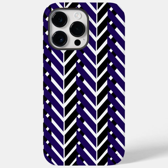 Blå Vit Modern Chevron Mönster (Baksida)