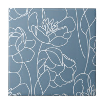 Blå Vit Modern Vildblomma