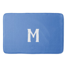 Blå vit monogram badrumsmatta