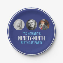 Blå vit nittionionde 99:e födelsedagsfesten